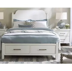 Pure Maple Cottage White Queen Poster Storage Bed