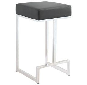 Gervase Grey And Chrome Square Counter Height Stool