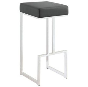 Gervase Grey And Chrome Square Bar Stool