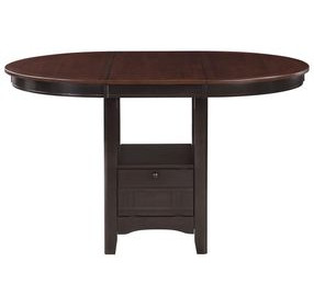 Lavon Light Chestnut and Espresso Extendable Counter Height Dining Table