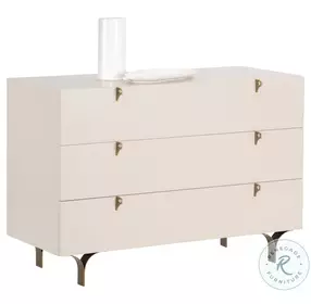 Celine Cream Antique Brass Dresser