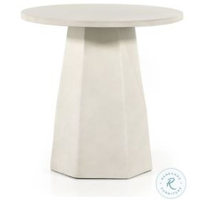 Bowman White Concrete Outdoor End Table