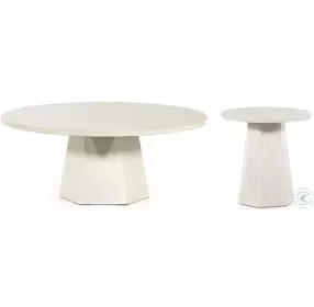 Bowman White Concrete Outdoor Occasional Table Set