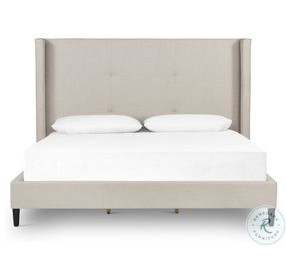 Madison Cambric Ivory Performance Fabric Queen Upholstered Bed
