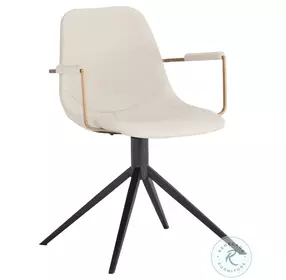 Clarendon Dillon Cream Swivel Dining Arm Chair