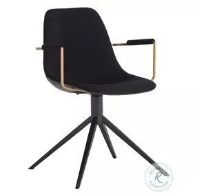Cassius Abbington And Bravo Black Swivel Dining Arm Chair