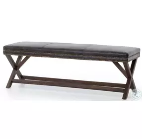 Elyse Durango Smoke Leather 59" Bench