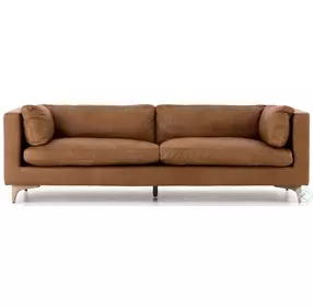 Beckwith Naphina Camel Leather 94" Sofa