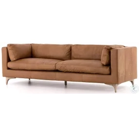 Beckwith Naphina Camel Leather 94" Sofa
