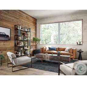 Beckwith Naphina Camel Leather 94" Living Room Set