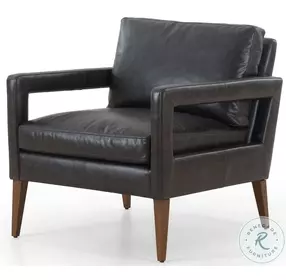 Olson Sonoma Black and Pecan Leather Chair