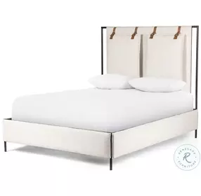 Leigh Hockney Ivory Queen Upholstered Panel Bed