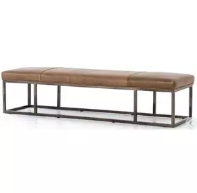 Beaumont Dakota Warm Taupe Leather Bench