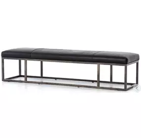 Beaumont Rider Black Leather Bench