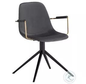 Clarendon Slate Tint And Nightfall Black Swivel Dining Arm Chair