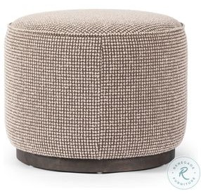 Sinclair Barrow Taupe Performance Fabric Round Ottoman