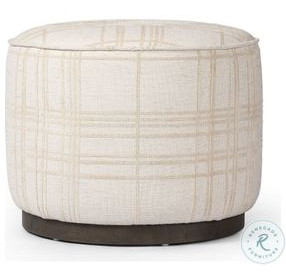Sinclair Sheffield Ivory Round Ottoman