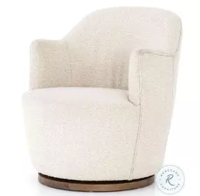 Aurora Distressed Knoll Natural Performance Fabric Swivel Chair