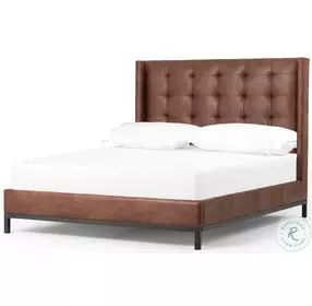 Newhall Tobacco Queen Upholstered Panel Bed