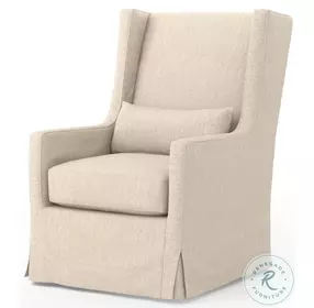 Swivel Jette Linen Wing Chair