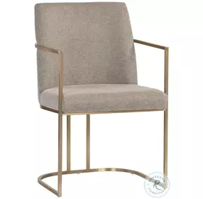 Amarisse Belfast Oyster Shell Fabric Dining Armchair