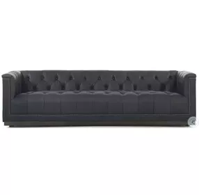 Maxx Heirloom Black Leather 95" Sofa