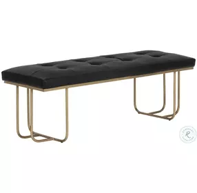 Saharaine Bravo Black Faux Leather Bench