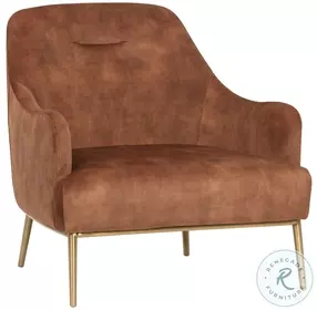 Carmenelle Nono Rust Fabric Lounge Chair
