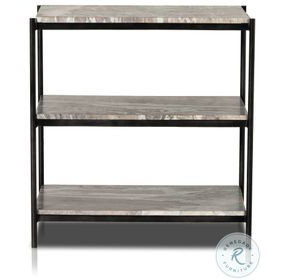 Felix Hammered Grey and Clear Powder Coat 3 Shelf Nightstand