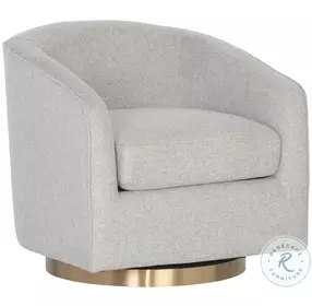 Hazel Belfast Heather Grey Fabric Swivel Lounge Chair