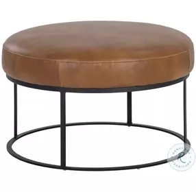 Elgin Tobacco Tan Faux Leather Ottoman