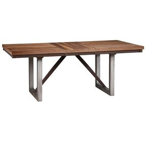 Spring Creek Natural Walnut and Espresso Extendable Dining Table