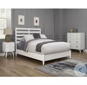 Flynn Retro White Panel Bedroom Set