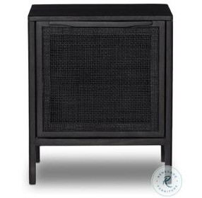Sydney Black Wash and Black Cane Right 1 Door Nightstand