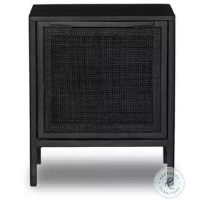 Sydney Black Wash and Black Cane Right 1 Door Nightstand