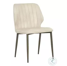 Clinton Bravo Cream Faux Leather Dining Chair Set of 2