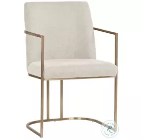 Amarisse Belfast Oatmeal Fabric Dining Armchair