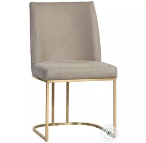 Amarisse Belfast Oyster Shell Fabric Dining Chair Set of 2