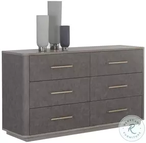 Altmore Gray Faux Leather Dresser