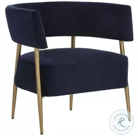 Theo Navy Fabric Maestro Lounge Chair