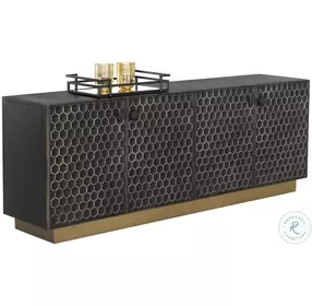 Nexus Black And Brass Large Sideboard