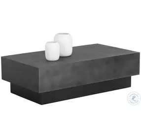 Blakely Gunmetal Steel and Matte Black Coffee Table