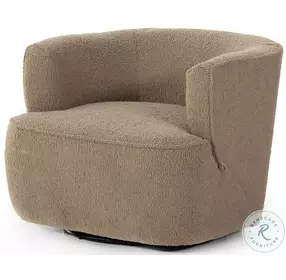 Mila Sheepskin Camel Swivel Chair
