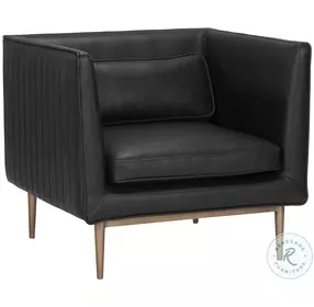 Vitoria Vintage Black Faux Leather Armchair