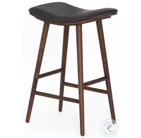 Union Distressed Black Saddle Bar Stool