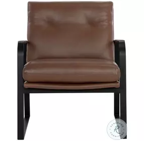 Sterling Missouri Mahogny Leather Lounge Chair