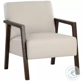 Neymar Linea Light Grey Leather Lounge Chair