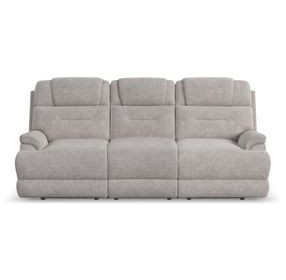 Zecliner Zofa Dove Gray Performance Fabric 87" Zero Gravity Power Reclining Sofa with USB Charging and LED