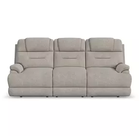 Zecliner Zofa Shell Performance Fabric 87" Zero Gravity Power Sleep Reclining Sofa with USB Charging and LED