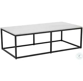 Ellery White Marble And Matte Black Coffee Table